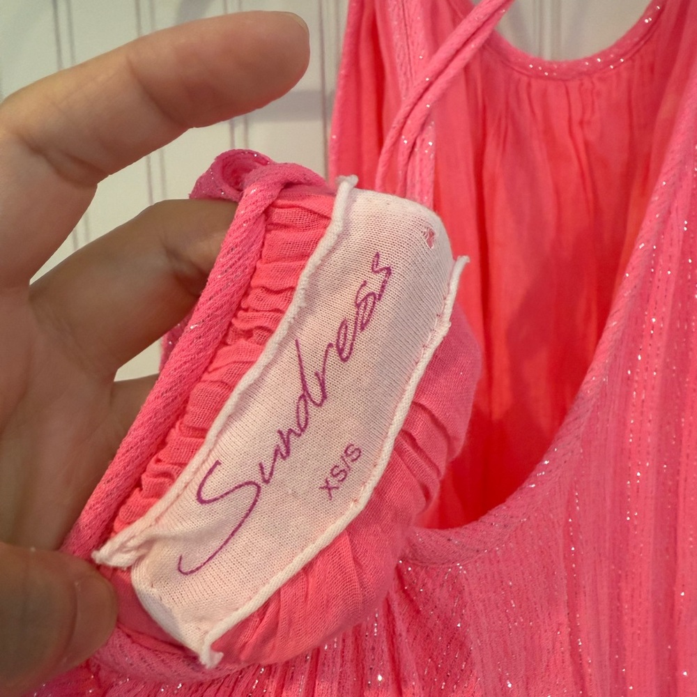 Pink Ruffled Tiered Halter Sundress - Picture 6 of 8